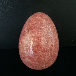 Pink Speckled Stone Egg 2.5” H 9 Oz Salmon Marbled Heavy